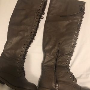 Over the knee lace up boot